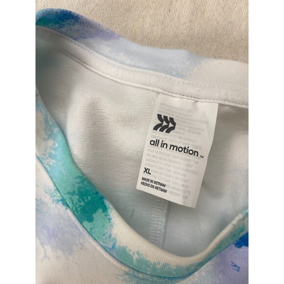 All in Motion Women's XL Tie-Dye French Terry Crewneck Sweatshirt Side Pockets - Picture 3 of 10